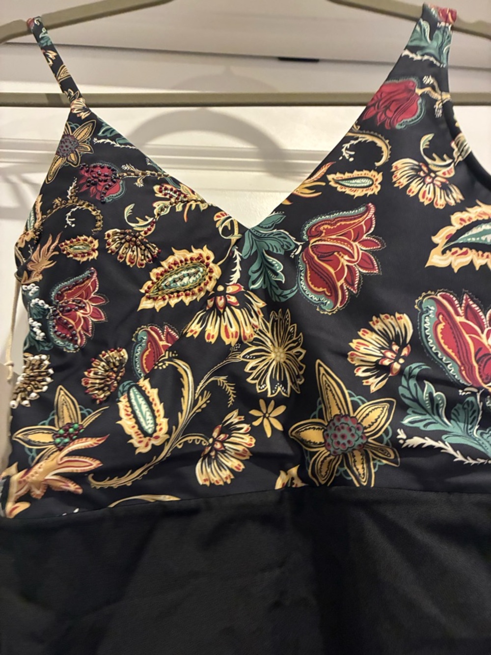 Cosita Linda Black Floral Trim Swim Cover-Up - Picture 4 of 7